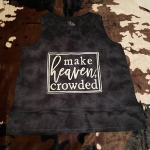 Black Tie Dye “Make Heaven Crowded” Tank Top!